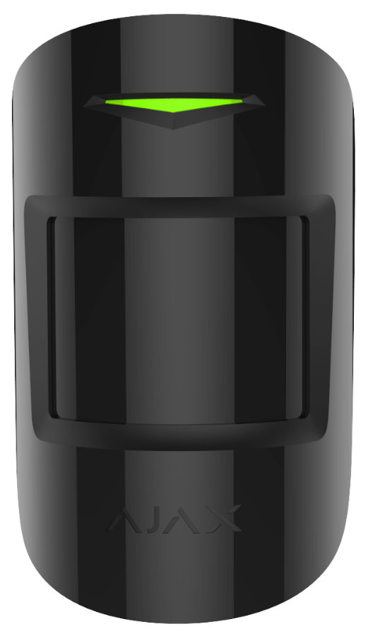 Безжичен датчик за движение PIR, 89°, обхват 12m @ h=2.4m, IP50, черен, MotionProtect Ajax