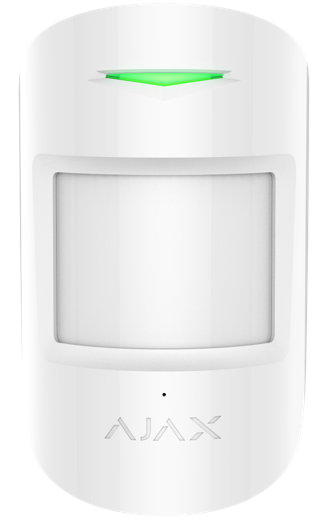 Безжичен датчик за движение PIR, 89°, обхват 12m @ h=2.4m, IP50, бял, MotionProtect Ajax