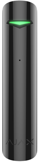 Безжичен датчик за счупване на стъкло, с допълнителен NC контакт, IP50, черен, GlassProtect Ajax