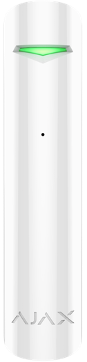 Безжичен датчик за счупване на стъкло, с допълнителен NC контакт, IP50, бял, GlassProtect Ajax