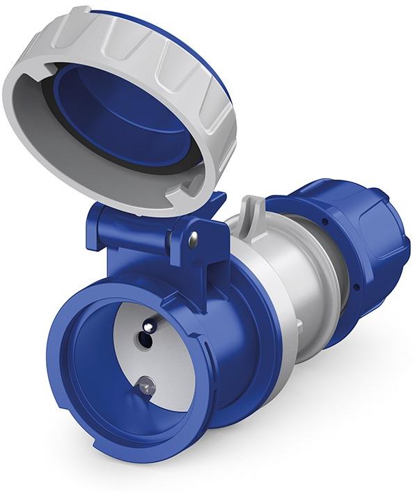 Промишлен подвижен контакт френски стандарт 2P+Е 16A IP66/67/IP69, 6h серия Domo Scame