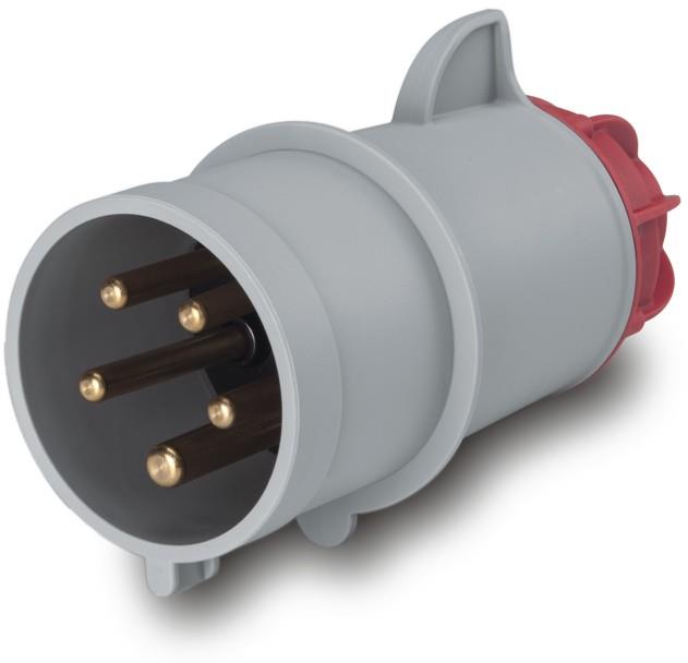 Промишлен щепсел подвижен 3P+N+E 32A 6h IP44 компактен серия XENIA Scame