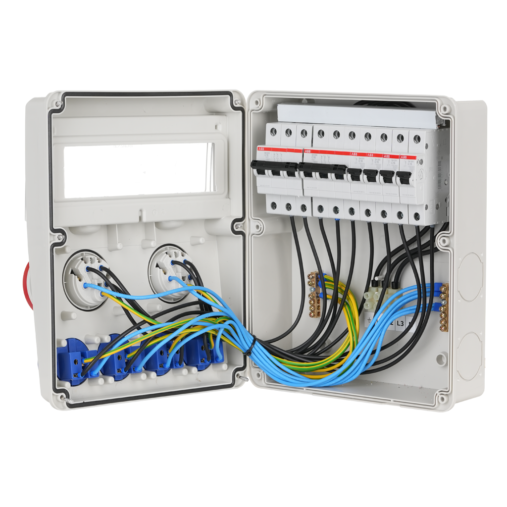 Табло 633.2046 тип B сглобено с индустриални контакти Scame и токови защити ABB