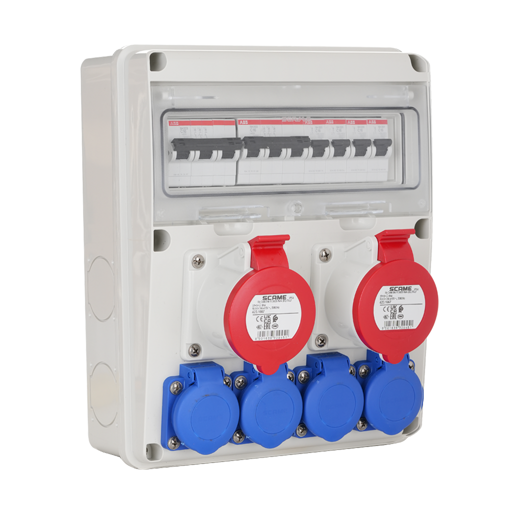 Табло 633.2046 тип B сглобено с индустриални контакти Scame и токови защити ABB