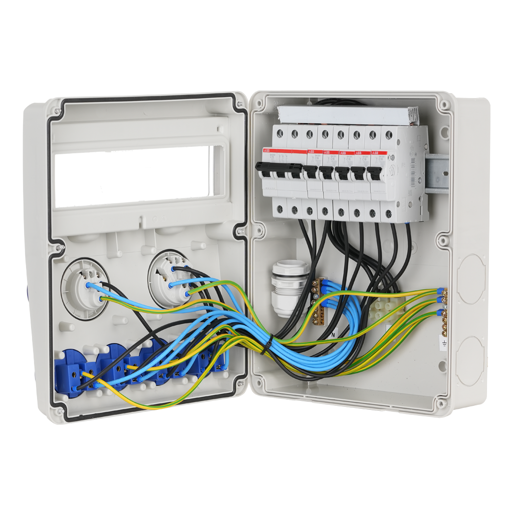 Табло 633.2046 тип C сглобено с индустриални контакти Scame и токови защити ABB