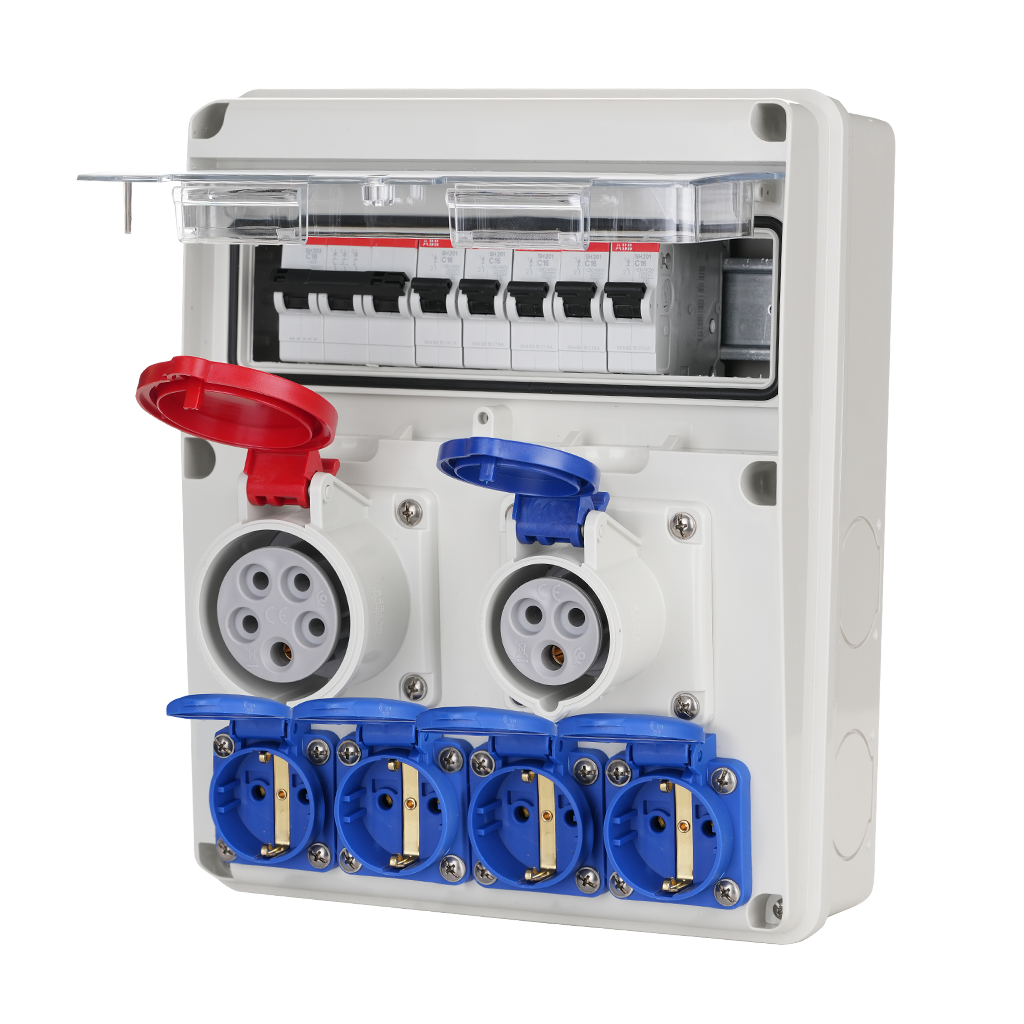 Табло 633.2046 тип C сглобено с индустриални контакти Scame и токови защити ABB