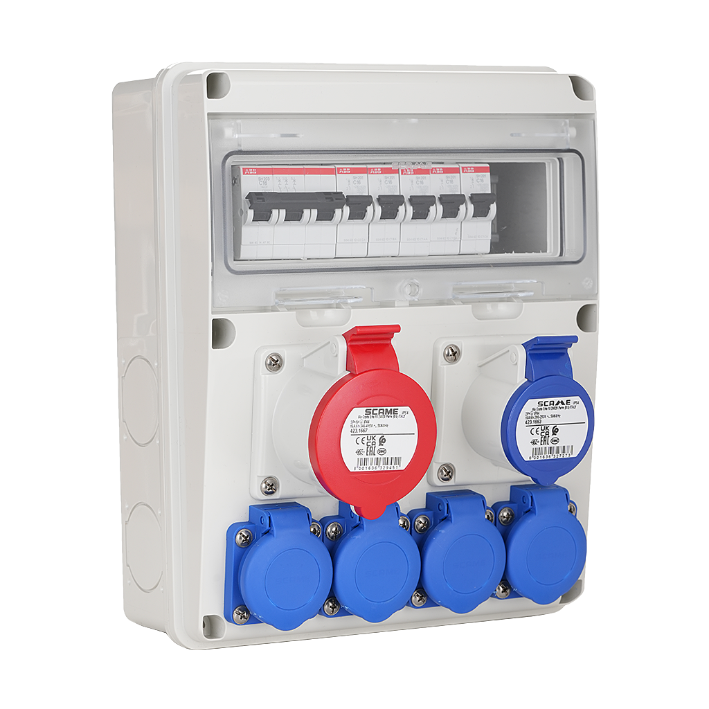 Табло 633.2046 тип C сглобено с индустриални контакти Scame и токови защити ABB