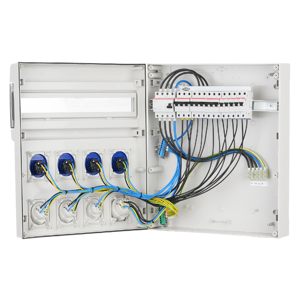 Табло 672.5822 тип А сглобено с индустриални контакти Scame и токови защити ABB