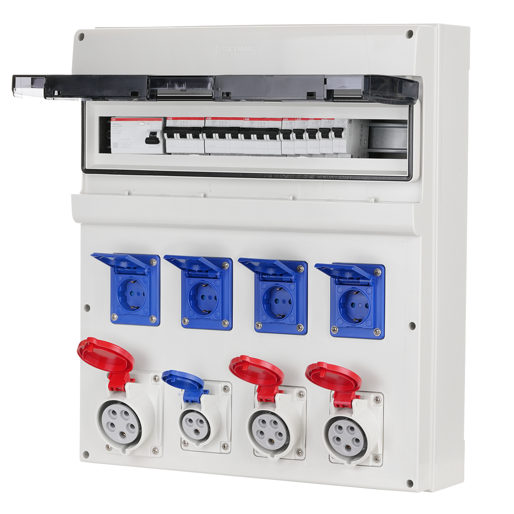 Табло 672.5822 тип А сглобено с индустриални контакти Scame и токови защити ABB