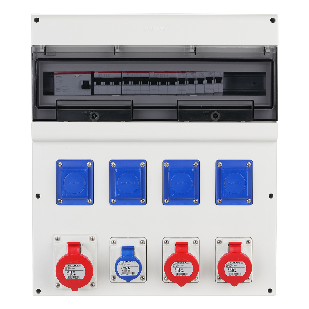 Табло 672.5822 тип А сглобено с индустриални контакти Scame и токови защити ABB