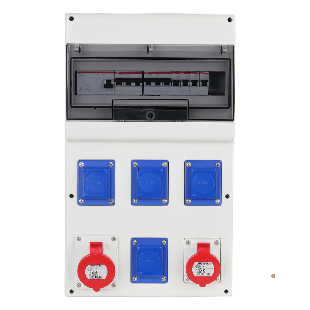 Табло 672.5616 тип А сглобено с индустриални контакти Scame и токови защити ABB