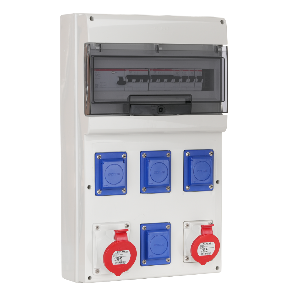 Табло 672.5616 тип А сглобено с индустриални контакти Scame и токови защити ABB