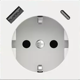 Лицев панел за контакт шуко и USB A+C 55x55 Fenix White Malè EKINEX