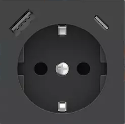 Лицев панел за контакт шуко и USB A+C 55x55 Fenix Grey Bromine EKINEX