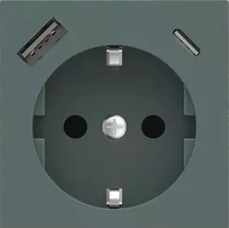 Лицев панел за контакт шуко и USB A+C 55x55 Fenix Green Commodore EKINEX