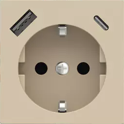 Лицев панел за контакт шуко и USB A+C 55x55 Fenix Beige Luxor EKINEX