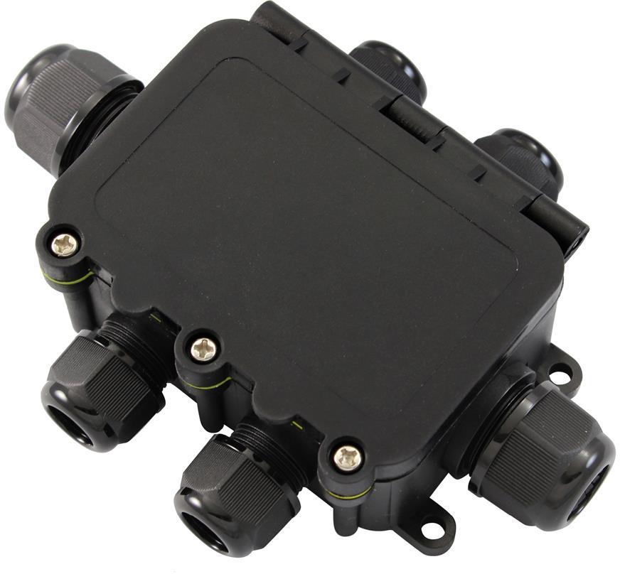 Разклонителна кутия 135x100x40мм IP68, с 6 щуцера Commel