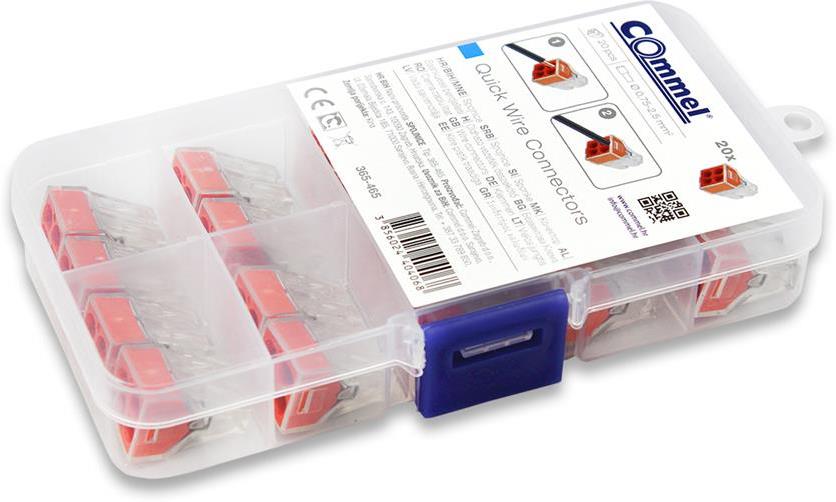 Бърза връзка 4х0,75-2,5 mm2 оранжева за твърд проводник (кут. 20 бр.) Commel