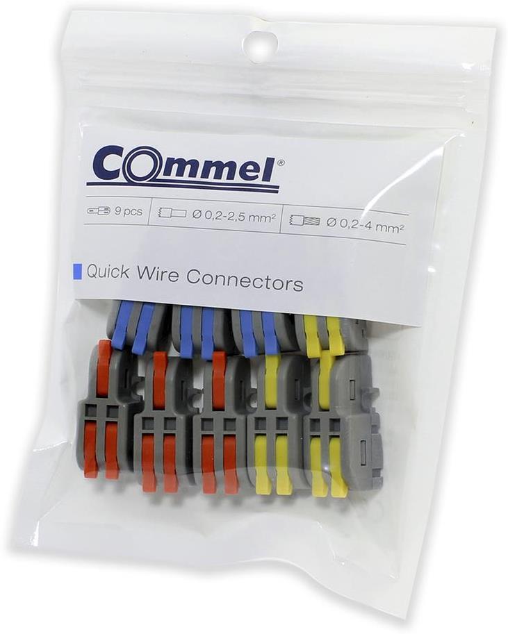 Бърза връзка отваряема 1P/2х0,2-4мм2 за гъвкав/твърд проводник 32A 250V (блист. 9 бр.) Commel