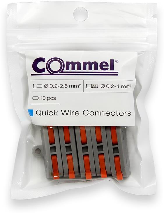 Бърза връзка отваряема 1P/1х0,2-4мм2 за гъвкав/твърд проводник 32A 250V (блист. 10 бр.) Commel