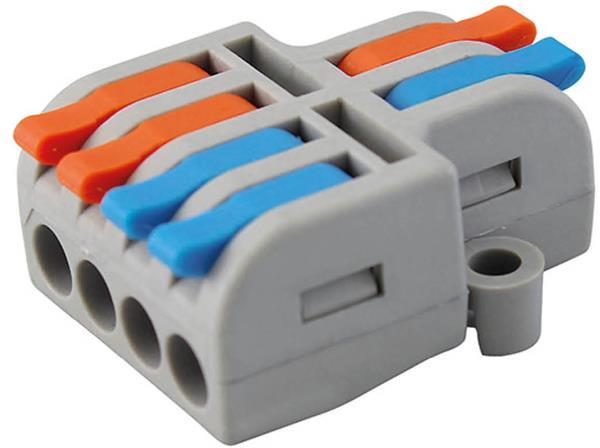 Бърза връзка отваряема 2P/4х0,2-4мм2 за гъвкав/твърд проводник 32A 250V (блист. 5 бр.) Commel