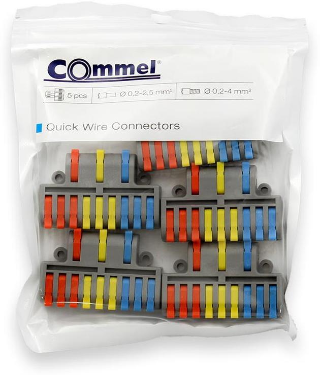 Бърза връзка отваряема 3P/9х0,2-4мм2 за гъвкав/твърд проводник 32A 250V (блист. 5 бр.) Commel