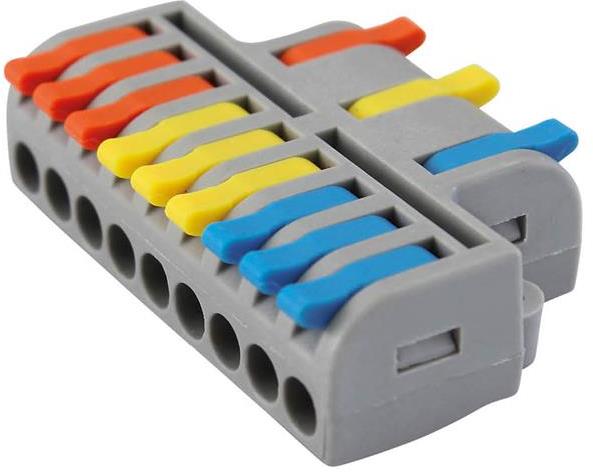 Бърза връзка отваряема 3P/9х0,2-4мм2 за гъвкав/твърд проводник 32A 250V (блист. 5 бр.) Commel