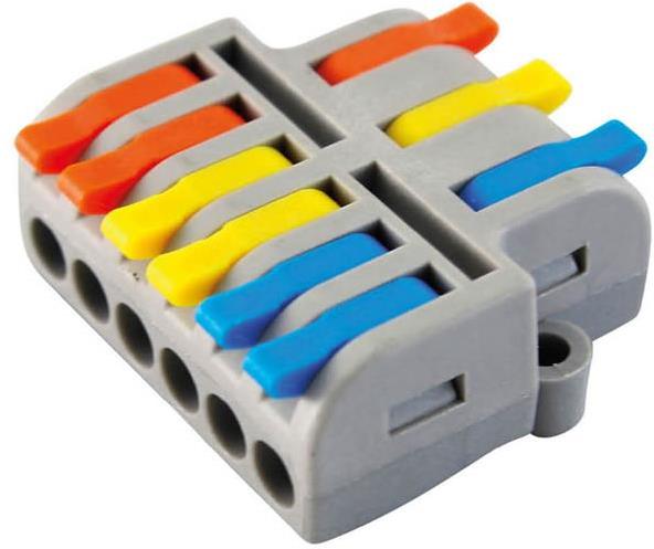 Бърза връзка отваряема 3P/6х0,2-4мм2 за гъвкав/твърд проводник 32A 250V (блист. 5 бр.) Commel