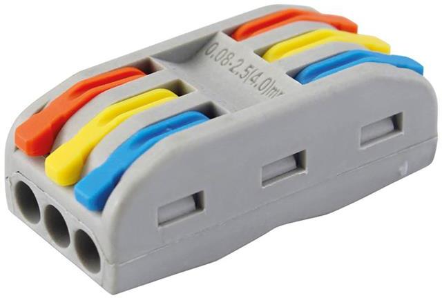 Бърза връзка отваряема 3P/3х0,2-4мм2 за гъвкав/твърд проводник 32A 250V (блист. 5 бр.) Commel