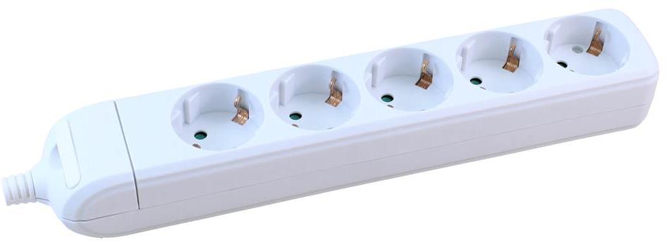 Разклонител БЯЛ 5x2P+E без кабел Commel