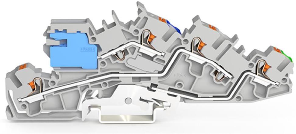 Редова клема NT/L/PE СИВА 4мм2 с бутон БЕЗВИНТОВА серия TOPJOB® S Wago