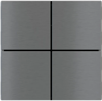 Лицев панел за 4 бутона 40x40 FF Metal Titanium EKINEX