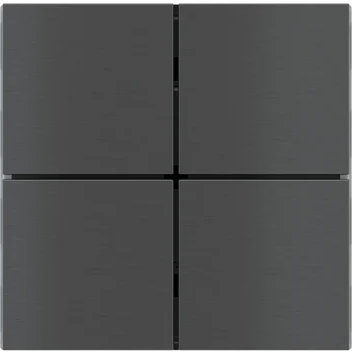Лицев панел за 4 бутона 40x40 FF Metal Carbon EKINEX