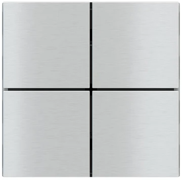 Лицев панел за 4 бутона 40x40 FF Metal Alluminium EKINEX