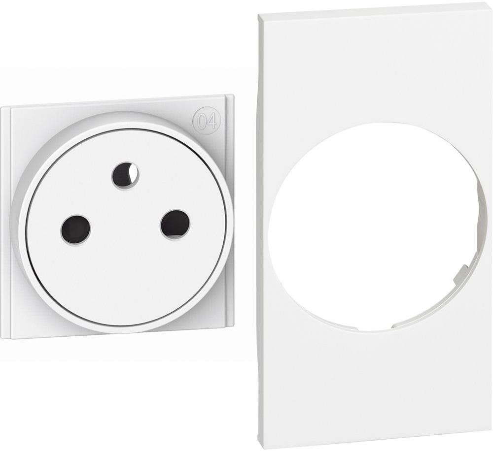 Лицев панел за контакт френски стандарт плосък 2 мод. цвят Бял Living Now Bticino