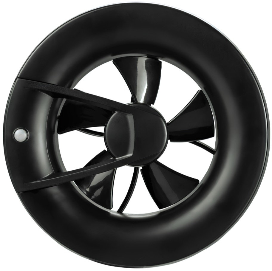 Смарт вентилатор O2 Supreme Wi-Fi ф100/125мм, цвят Черен, 140м3/ч, от 0,4W, от 9dB Blauberg