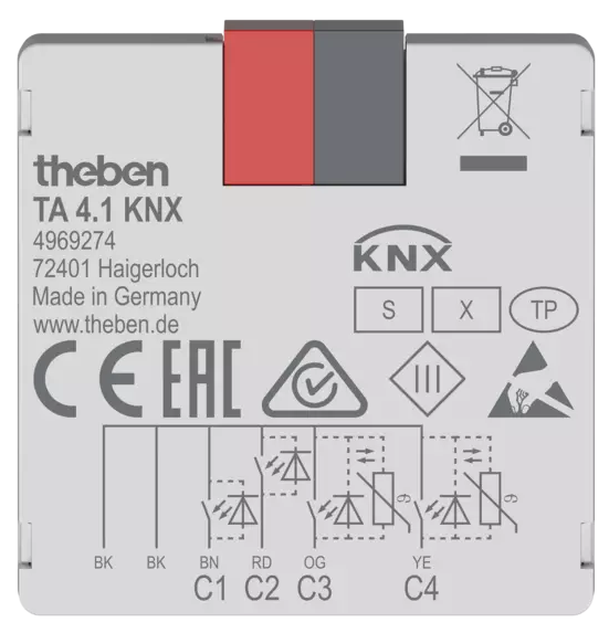 Модул входове TA4.1S 4х канала 40х40mm KNX Theben