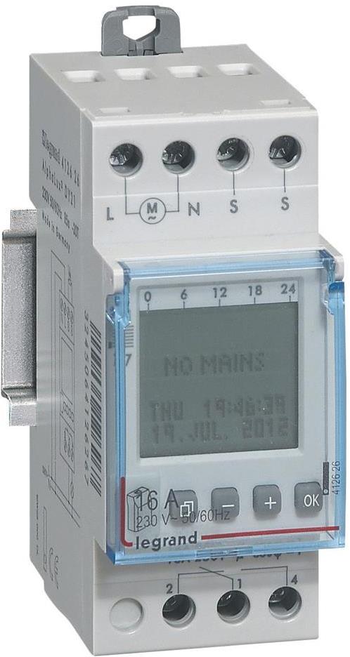 Датчик за осветеност, с LCD дисплей, за DIN монтаж, 2000W, комплект с фотоклетка IP65, Legrand
