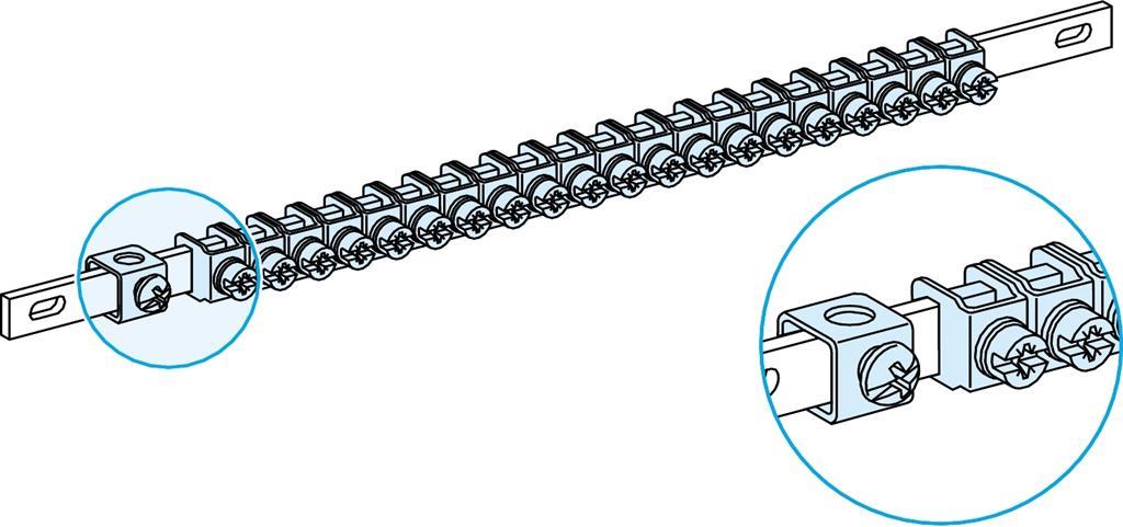 Неизолирана разпределителна шина 40x35mm2 L=450mm SE