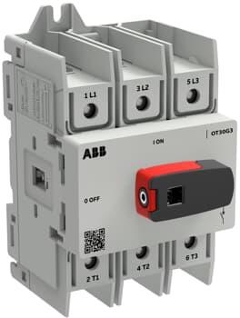 Разединител OT30G3-3BS 40A 3P I-0 за DIN монтаж с ръкохватка ABB