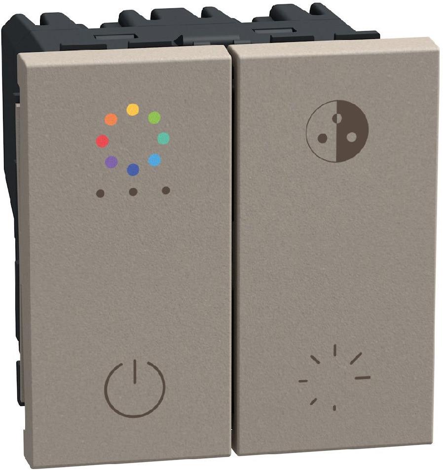 Димер бутонен DALI RGB 2 мод. цвят Камък Light Now Bticino