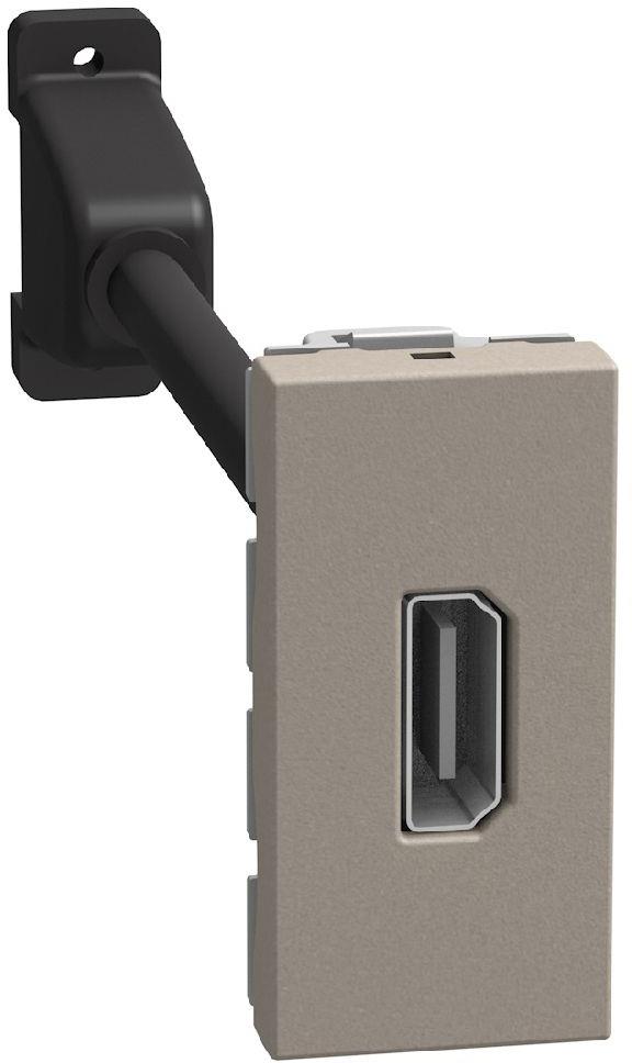 Розетка HDMI с кабел 15см 1 мод. цвят Камък Light Now Bticino