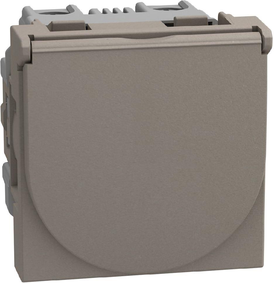 Контакт ШУКО 2P+E 16A с капаче 2 мод. цвят Камък Light Now Bticino