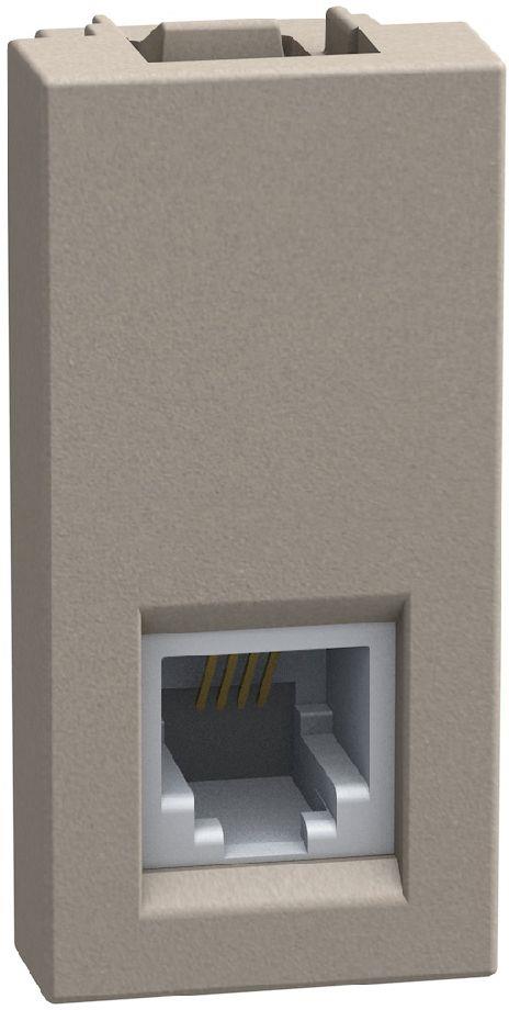 Розетка телефонна RJ11 1 мод. цвят Камък Light Now Bticino