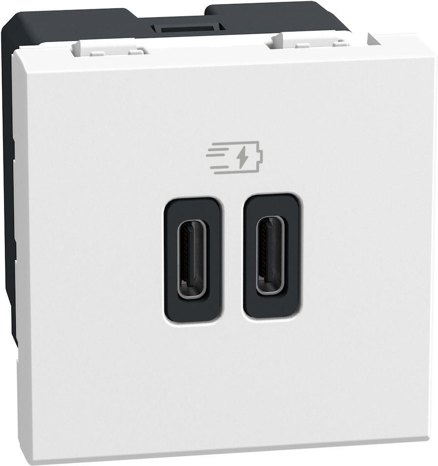 Розетка 2xUSB за зареждане тип C 3A 15W 2 мод. цвят Бял Light Now Bticino