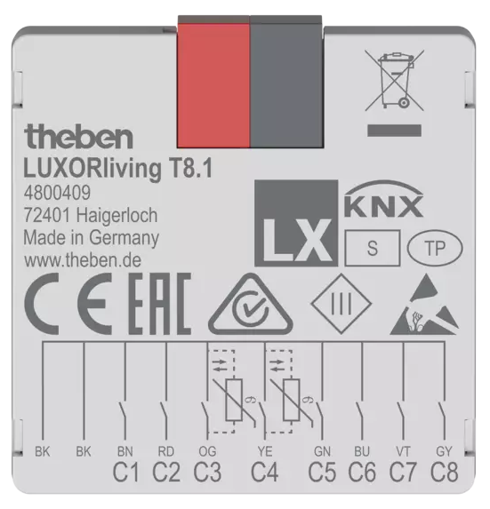 Модул входове T8.1 8х канала 40х40mm LUXORliving Theben