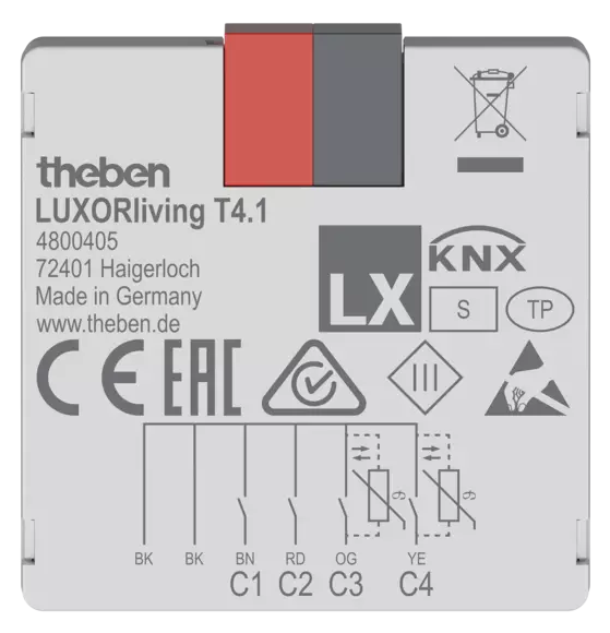 Модул входове T4.1 4х канала 40х40mm LUXORliving Theben