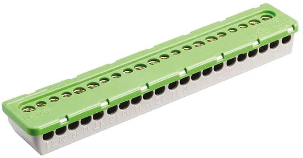 Клема изолирана ЗЕЛЕНА 9x16mm²+12x6mm² 63A АВВ