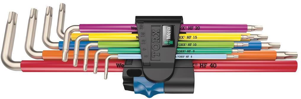 Комплект изолирани шестограми TX, 9х (8…40), в щипка, 967 SXL L-key Multicolour 1 Wera