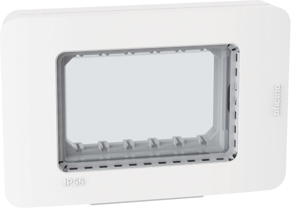 Лицева рамка + носеща IP55 3 мод. цвят Бял Light Now Bticino